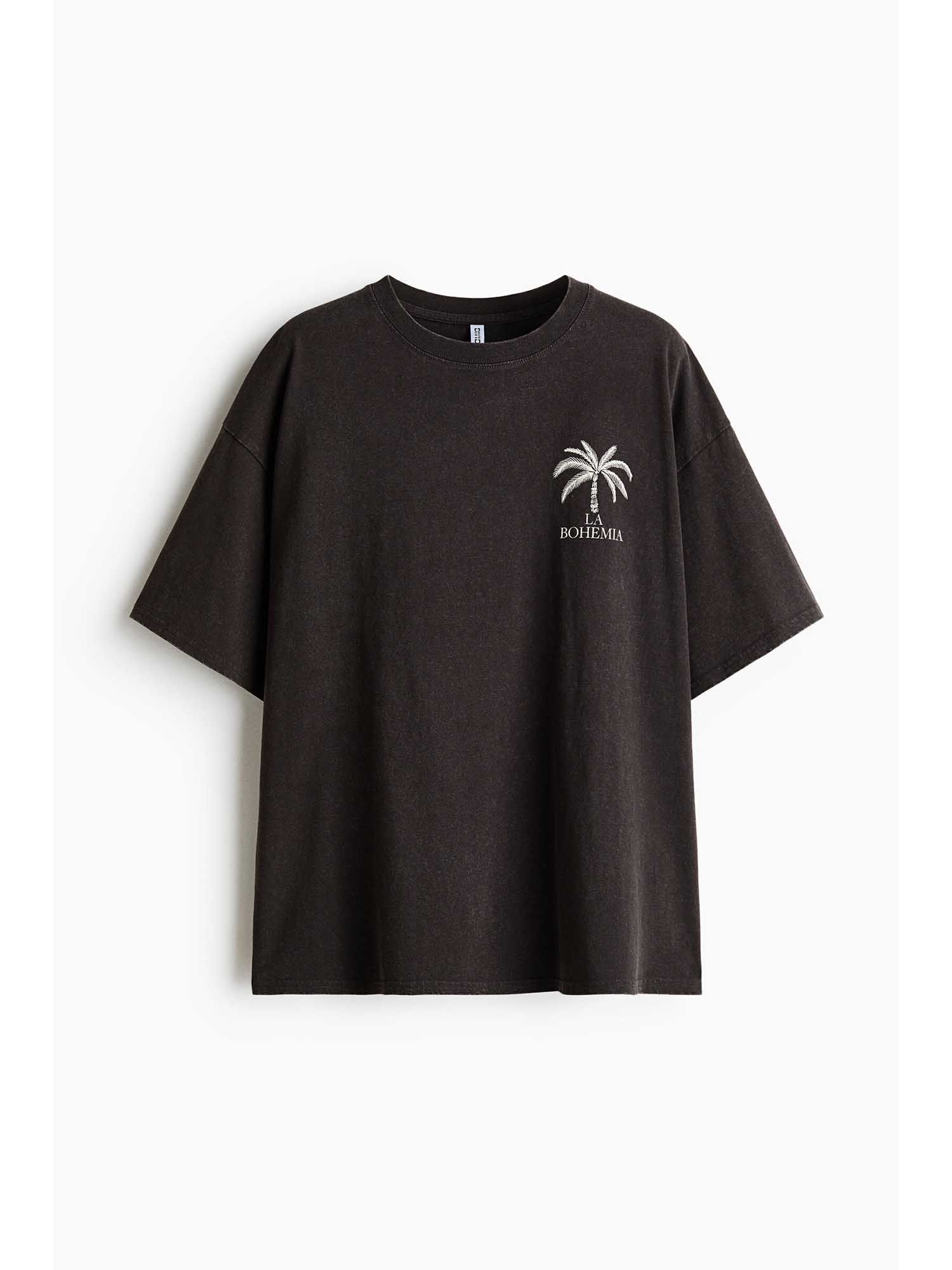 h&m Women Grey Oversized Printed T-Shirt-picture-19