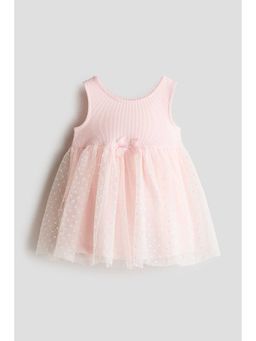 H&M - Girls Pink Tulle-Skirt Jersey Dress