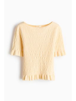 H&M - Women Yellow Textured-Knit Top