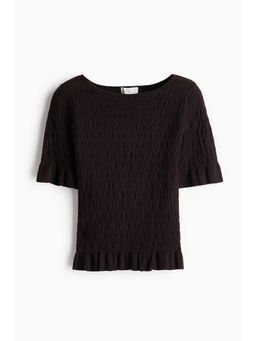 H&M - Women Brown Textured-Knit Top