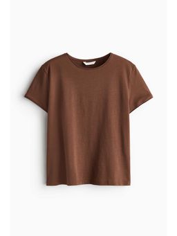 H&M - Women Brown Roll-Edge T-Shirt