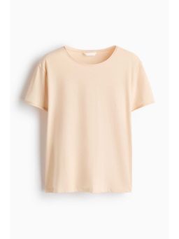H&M - Women Beige Roll-Edge T-Shirt