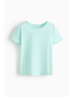 H&M - Women Turquoise Roll-Edge T-Shirt