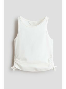H&M - Girls White Ruched Vest Top