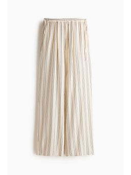 H&M - Women Beige Wide Drawstring Trouser