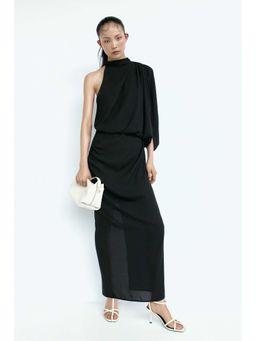 H&M - Women Black Draped One-Shoulder Dress