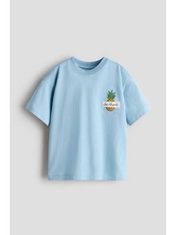 H&M - Boys Blue Printed Cotton T-Shirt