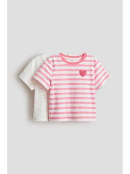 H&M - Girls White 2-Pack Cotton T-Shirts
