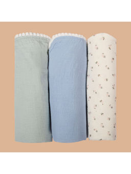 Greendeer - 100% Crinkle Cotton Swaddle Cloth (Pack of 3)