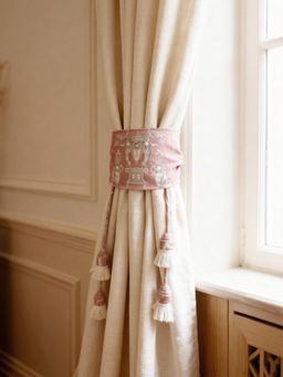 Life n Colors - Rosette Royale Handcrafted Crest Embroidered Curtain Tie Back