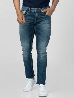 Spykar - Men Vintage Blue Cotton Slim Fit Narrow Length Jeans (Skinny)