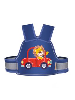 Chinmay Kids - Navy Blue Two Wheeler Reflective Strips Portable Seat Belt Baby Carriers (1-12 Years)