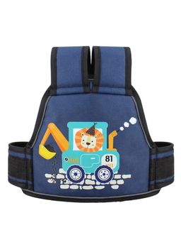 Chinmay Kids - Navy Blue Two Wheeler Reflective Strips Portable Seat Belt Baby Carriers (1-12 Years)