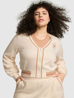 Victoria's Secret - Beige Ivy Fleece Front-Zip Cardigan