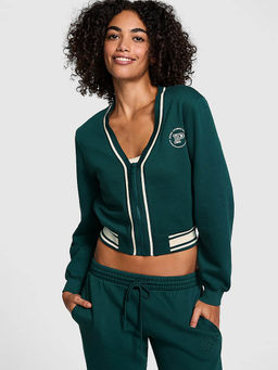 Victoria's Secret - Green Ivy Fleece Front-Zip Cardigan