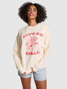 Victoria's Secret - Off White Ivy Fleece Oversized Sweatshirt