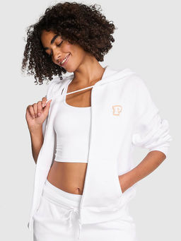 Victoria's Secret - White Ivy Fleece Campus Full-Zip Hoodie
