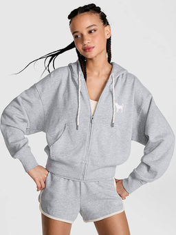 Victoria's Secret - Grey Ivy Terry Shrunken Full-Zip Hoodie