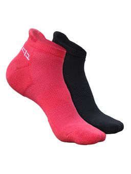 Heelium - Bamboo Ankle Socks for Women - 2 Pairs - Pink - Black - Odour Free Breathable