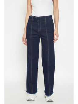 Madame - Blue Straight Fit Mid-Rise Jeans