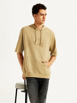 Levi's - Mens Tan Embossed Hooded T-Shirt