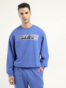 Levi's - Mens Blue Solid Crew Neck Sweatshirt