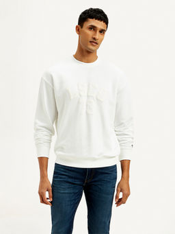 Levi's - Mens White Typography Crew Neck Sweatshirt