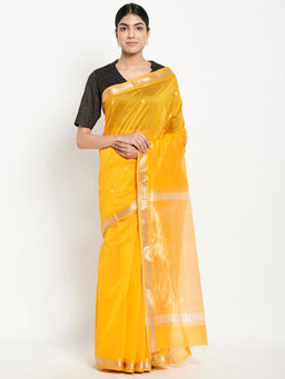 Fabindia - Cotton Silk Maheshwari Woven Sari without Blouse
