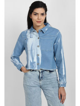 Allen Solly - Women Blue Print Casual Jacket