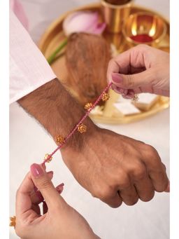 Tangerine - 22K Gold Plated Gulabo Rakhi