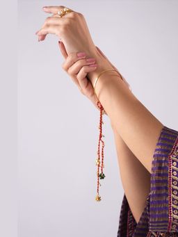 Tangerine - 22K Gold Plated Ghungroo Lumba Rakhi
