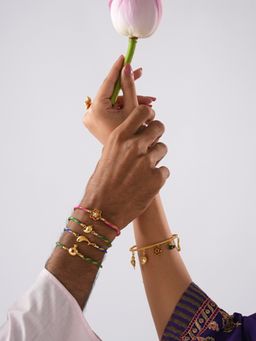 Tangerine - 22K Gold Plated Indra Rakhi