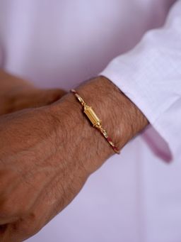 Tangerine - 22K Gold Plated Kawaj Rakhi