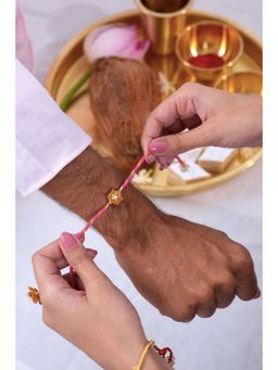 Tangerine - 22K Gold Plated Kamal Rakhi