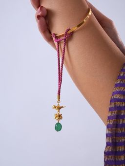 Tangerine - 22K Gold Plated Maina Lumba Rakhi