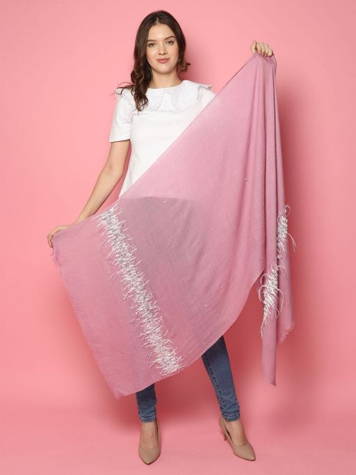 Buy Modarta By Kamakshi Pink Shawl Pure Pashmina Shawl, Hand - Main Image