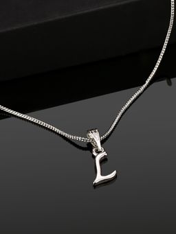 Estele - Valentine Gift - Rhodium Plated Initial L Letter Pendant for Women