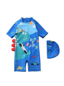 The Mom Store - Dino Dive Boys Swimdress with Cap (Set of 2)