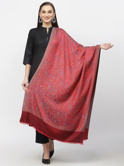 Anekaant - Paisan Red and Multi Self Design Modal Stole