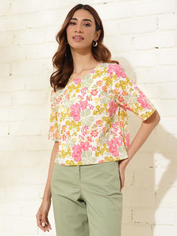 Fabindia - Multi-Color Cotton Printed Top