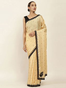 Soch - Embellished Crepe Saree with Unstitched Blouse