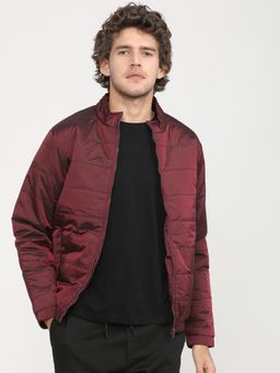 HIGHLANDER - Men Maroon Solid Puffer Jacket