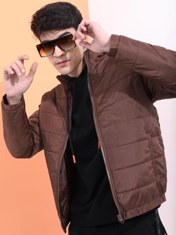 HIGHLANDER - Men Brown Solid Puffer Jacket
