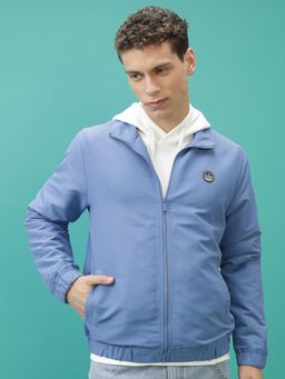 HIGHLANDER - Men Blue Solid Bomber Jacket