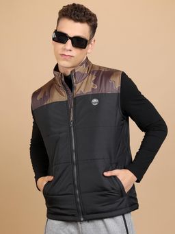 HIGHLANDER - Men Black Colorblock Puffer Jacket