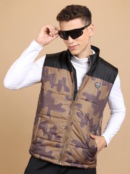 HIGHLANDER - Men Brown Camouflage Puffer Jacket