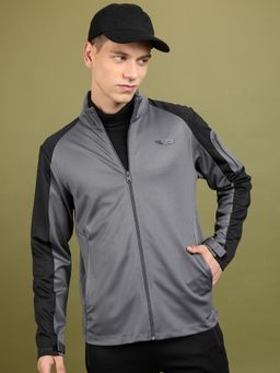 HIGHLANDER - Men Grey Colorblock Bomber Jacket