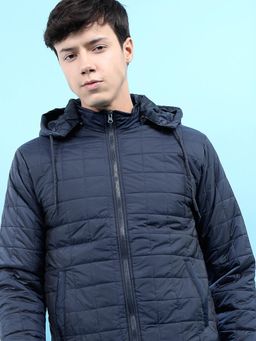 HIGHLANDER - Men Navy Blue Solid Puffer Jacket