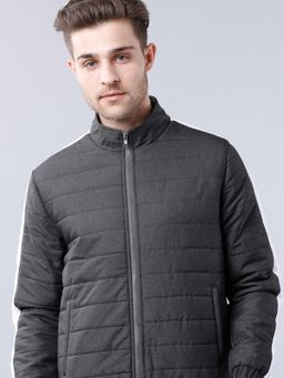HIGHLANDER - Men Charcoal Stripes Puffer Jacket