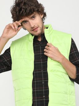 HIGHLANDER - Men Green Solid Puffer Jacket